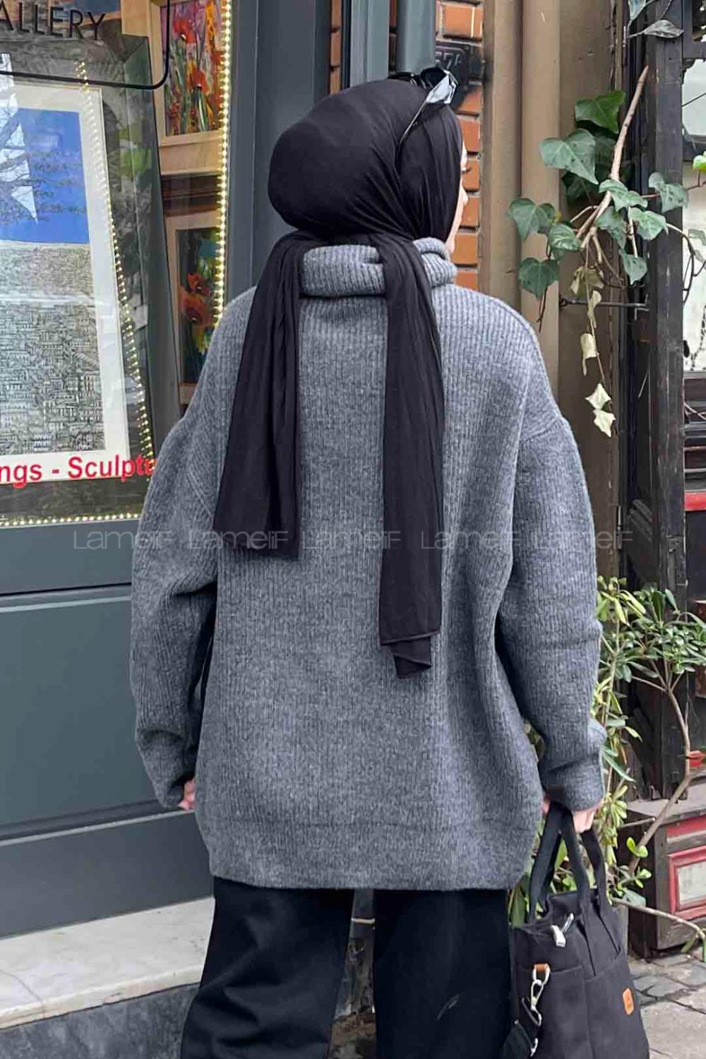 Smoked Choker Neck Long Arm Jumper