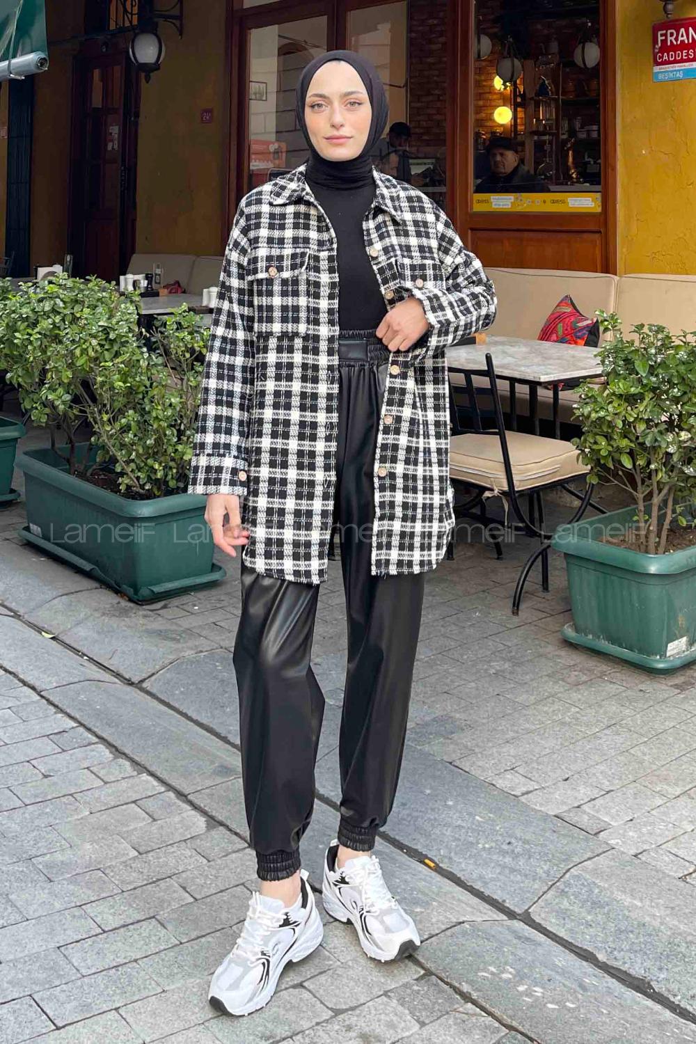 Black Shirt Collar Long Arm Cotton Fabric Shirt