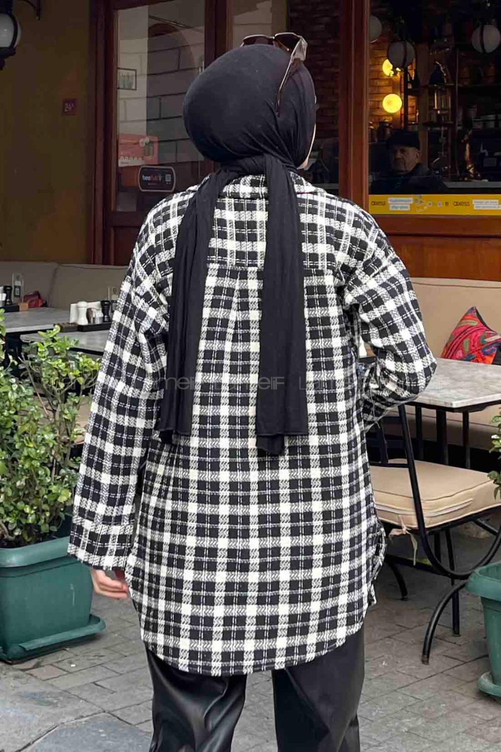 Black Shirt Collar Long Arm Cotton Fabric Shirt