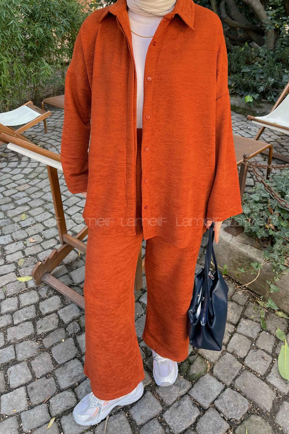 Tile Shirt Collar Long Arm Poplin Fabric Lycra Regular Trousers Comfortable Suit