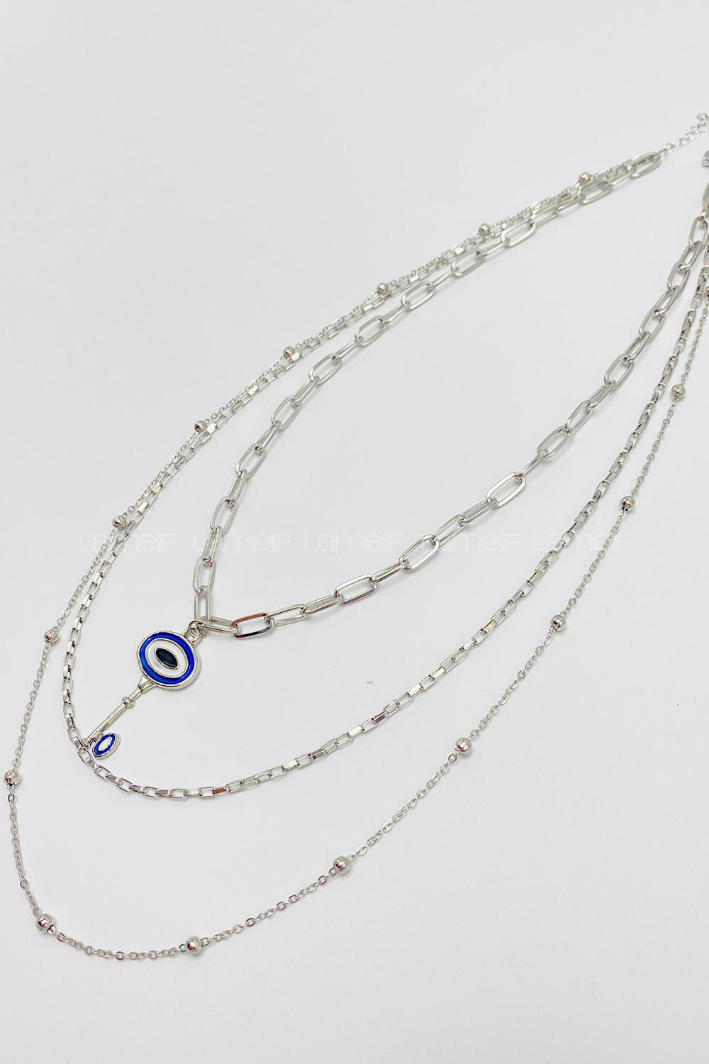 Silver Gold Straight Necklace