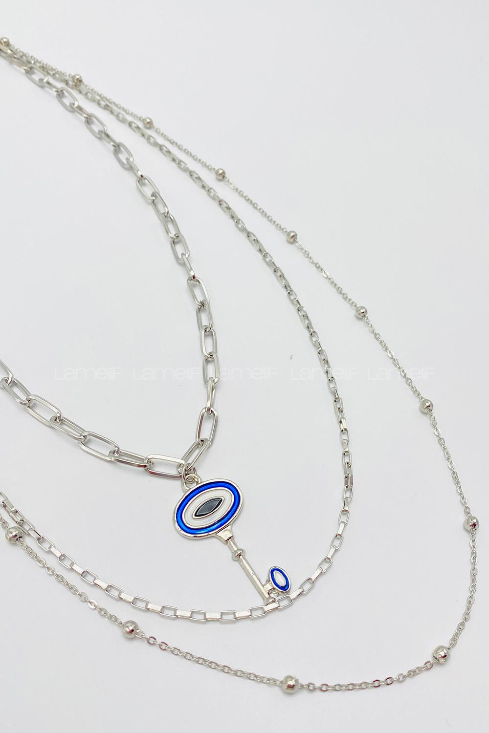 Silver Gold Straight Necklace