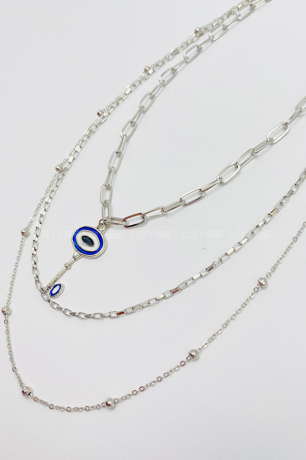 Silver Gold Straight Necklace