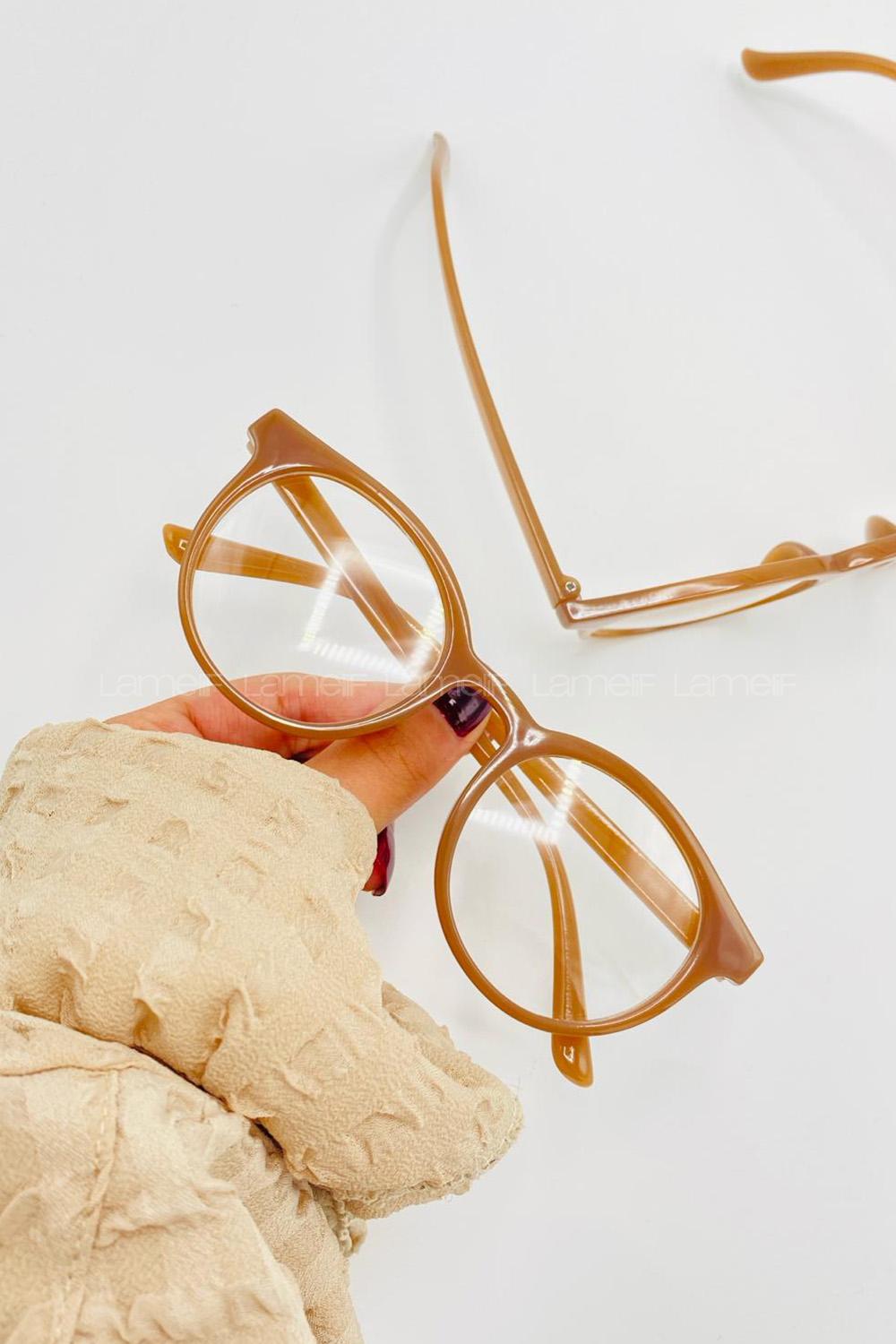 Lamelif Ayris -Şeffaf Çerçeve Soft Kahve Güneş Gözlüğü