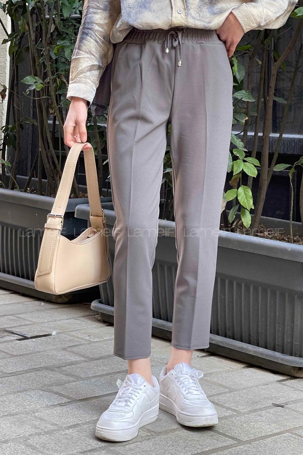 Smoked Crepe Fabric Elastic Waist Material Pants