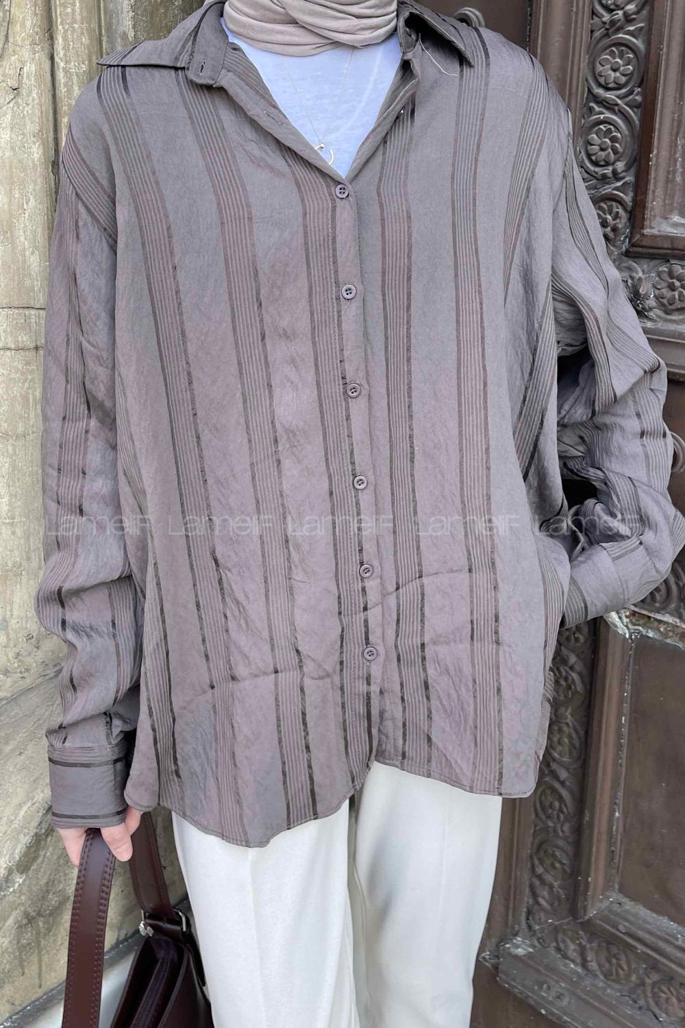 Mink Shirt Collar Long Arm Viscose Fabric Shirt