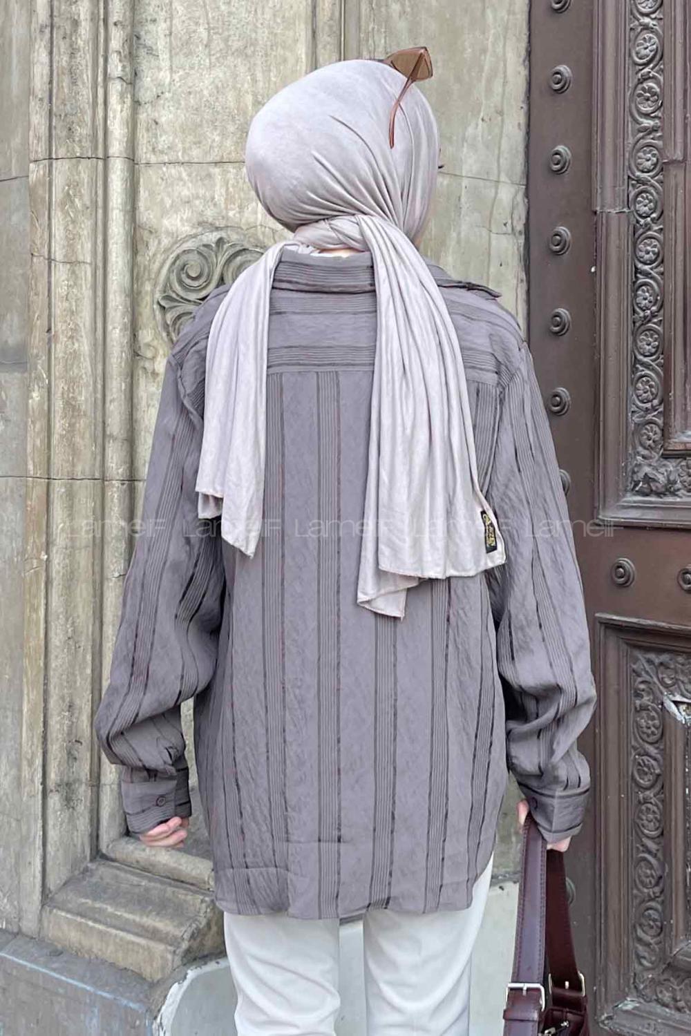 Mink Shirt Collar Long Arm Viscose Fabric Shirt