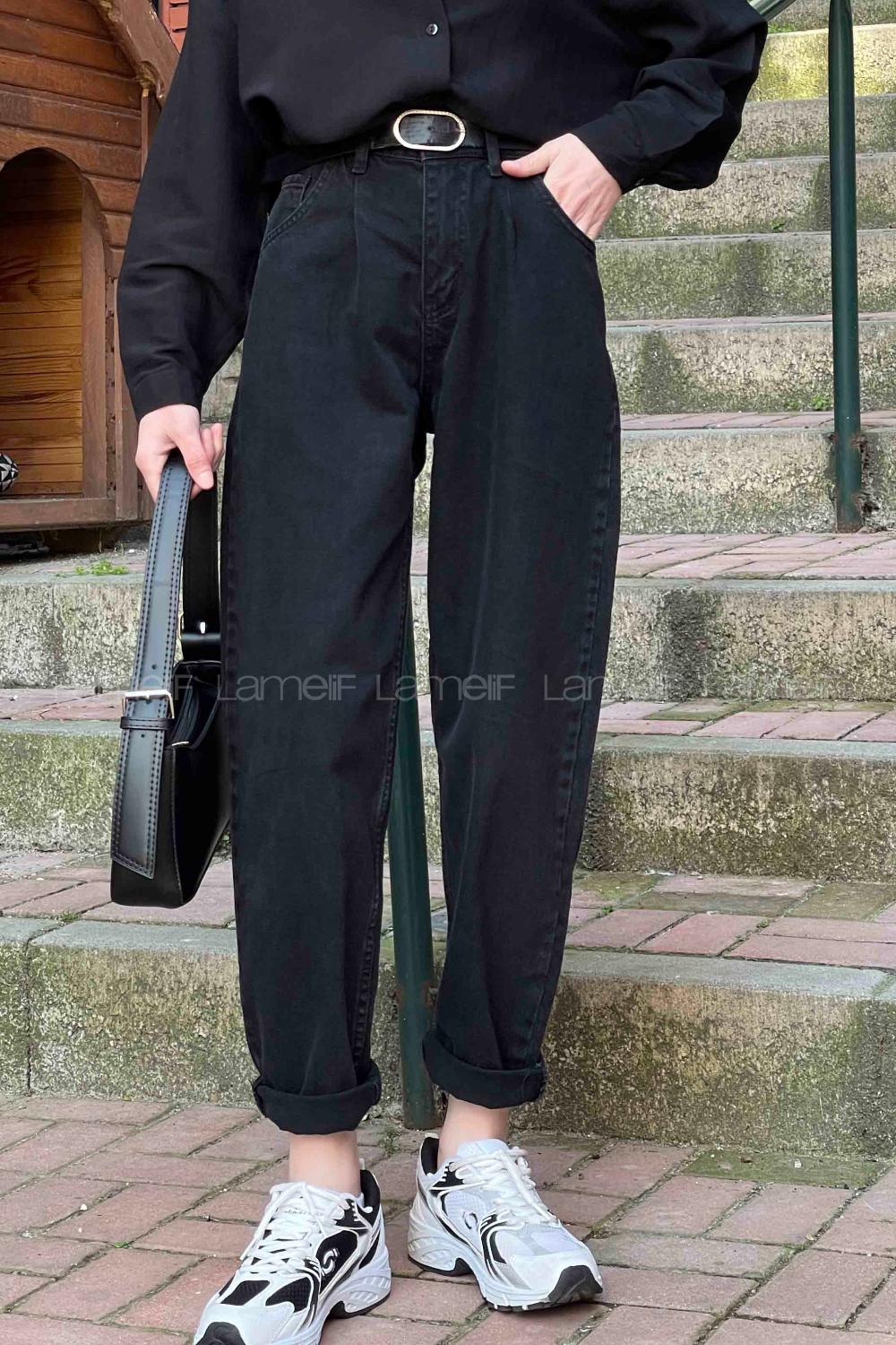 Lamelif Balon Model Bol Mom Jean Füme