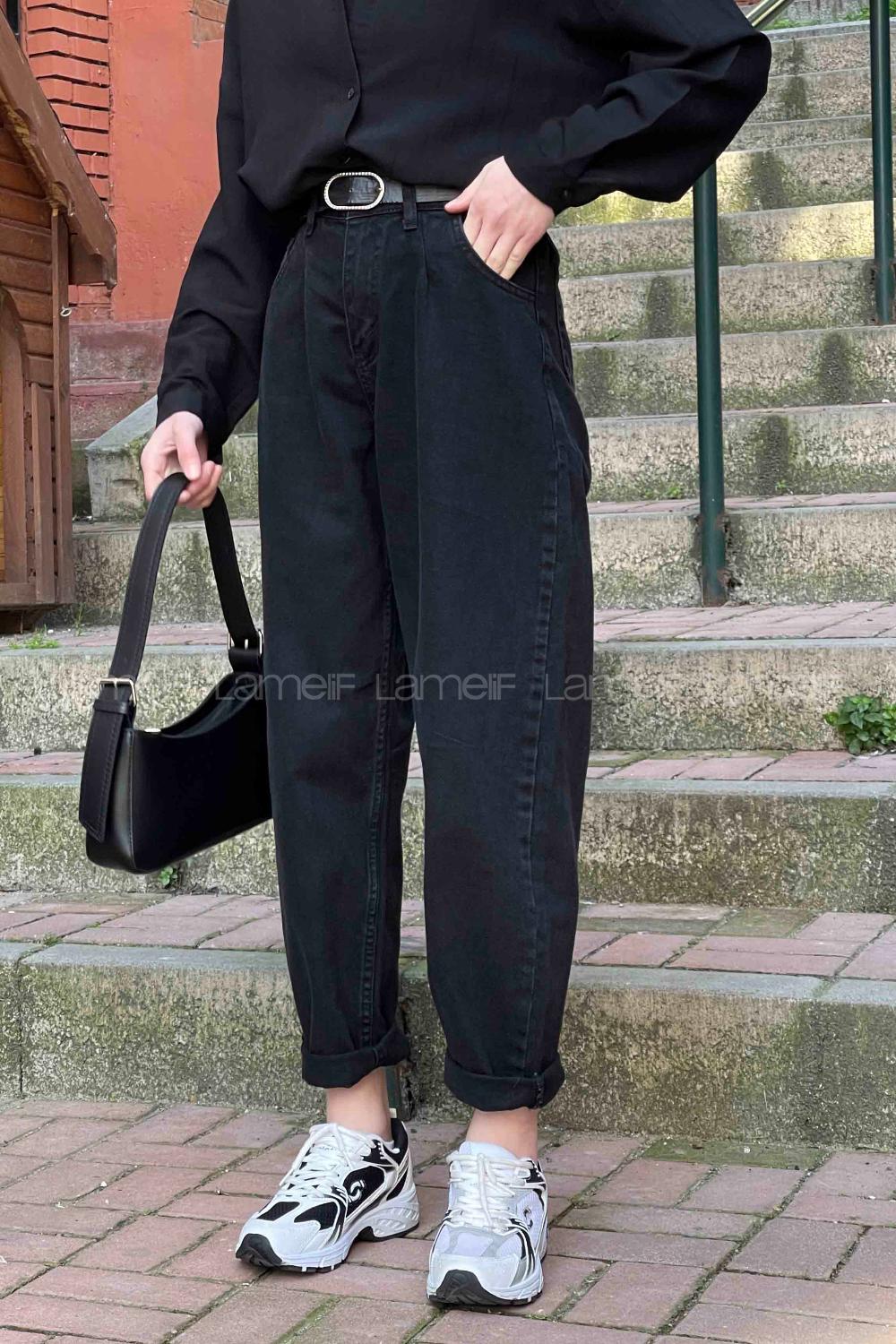 Lamelif Balon Model Bol Mom Jean Füme