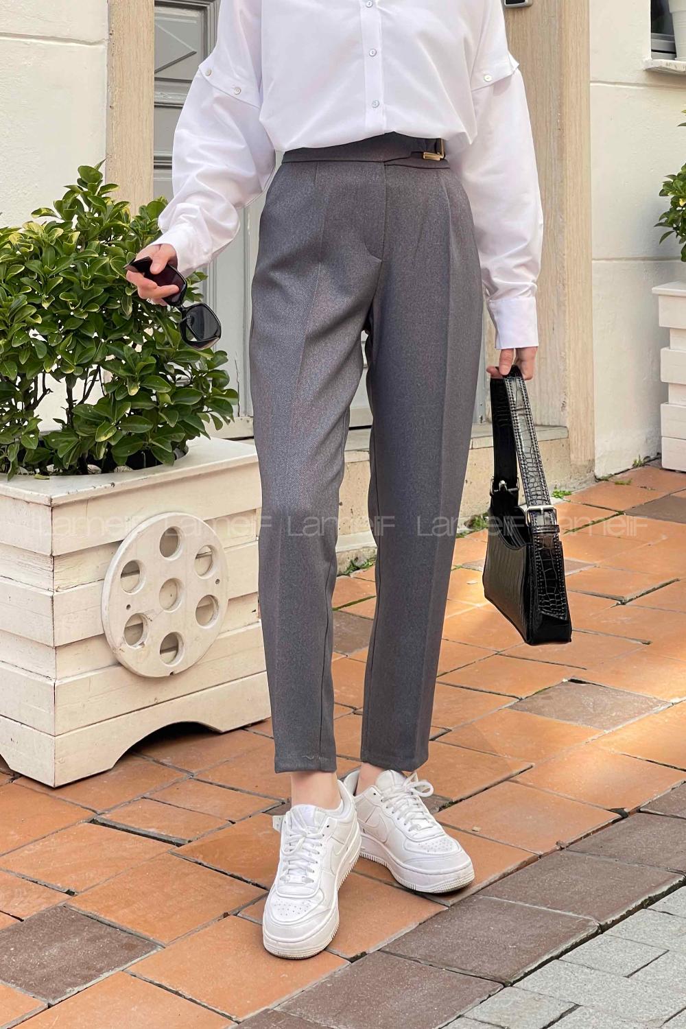 Smoked Cotton Fabric High Waist Comfortable Pants