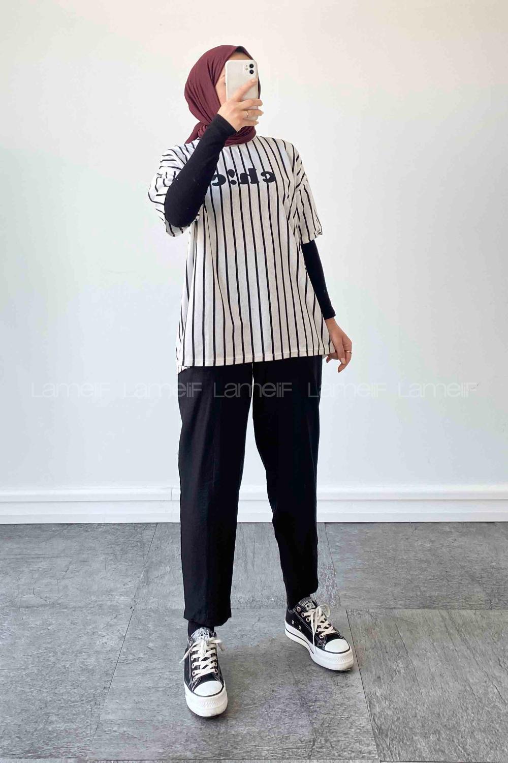 Black-white-1 Crew Neck Half Arm Arm Cotton Printed T-shirt