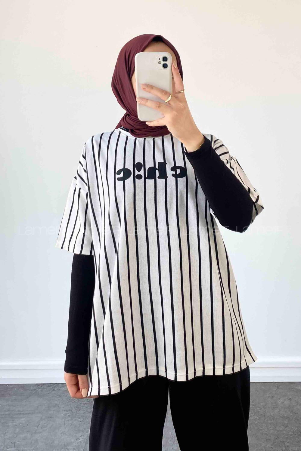 Black-white-1 Crew Neck Half Arm Arm Cotton Printed T-shirt