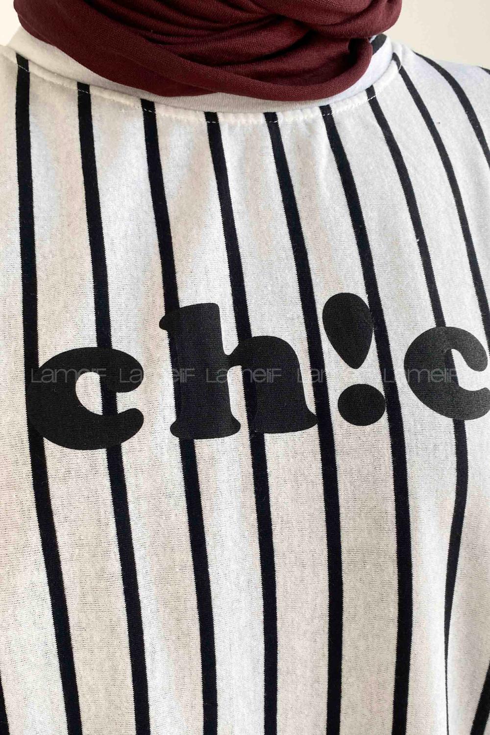 Black-white-1 Crew Neck Half Arm Arm Cotton Printed T-shirt