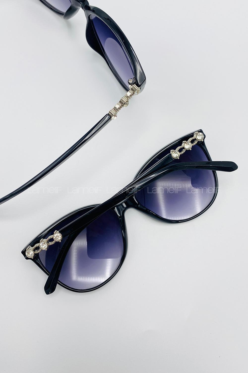 Lamelif Cates Siyah Taş Detaylı Güneş Gözlüğü