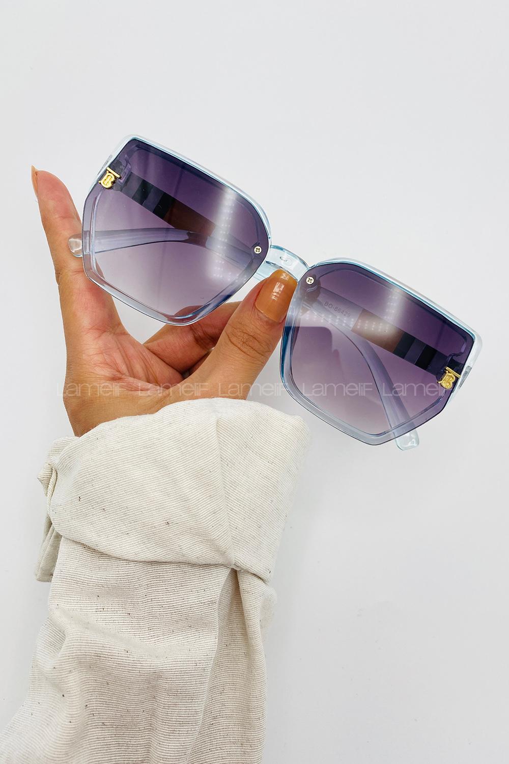 Lamelif Gucc Bebe Mavi Çerçeve Siyah Cam Güneş Gözlüğü