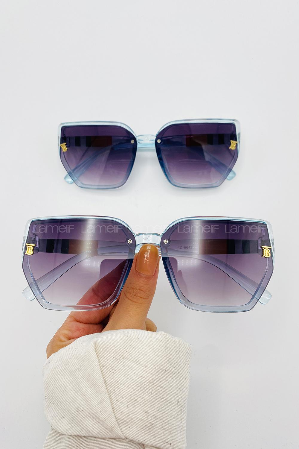 Lamelif Gucc Bebe Mavi Çerçeve Siyah Cam Güneş Gözlüğü