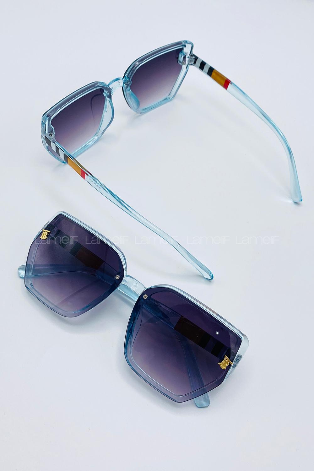 Lamelif Gucc Bebe Mavi Çerçeve Siyah Cam Güneş Gözlüğü