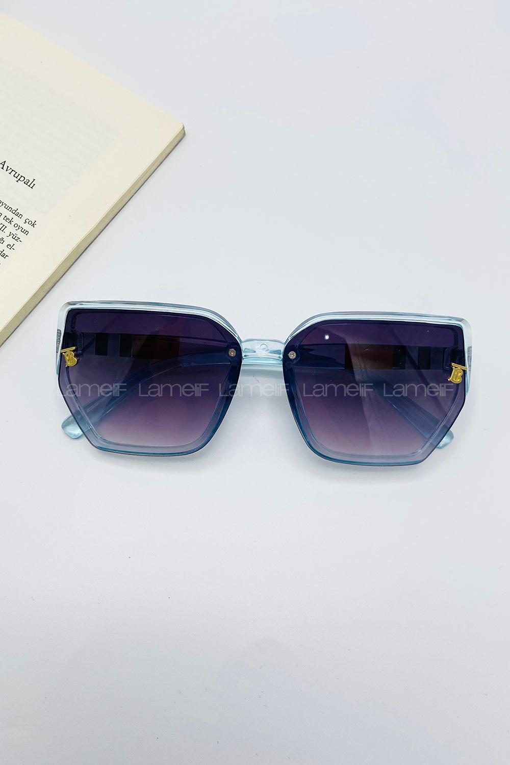 Lamelif Gucc Bebe Mavi Çerçeve Siyah Cam Güneş Gözlüğü