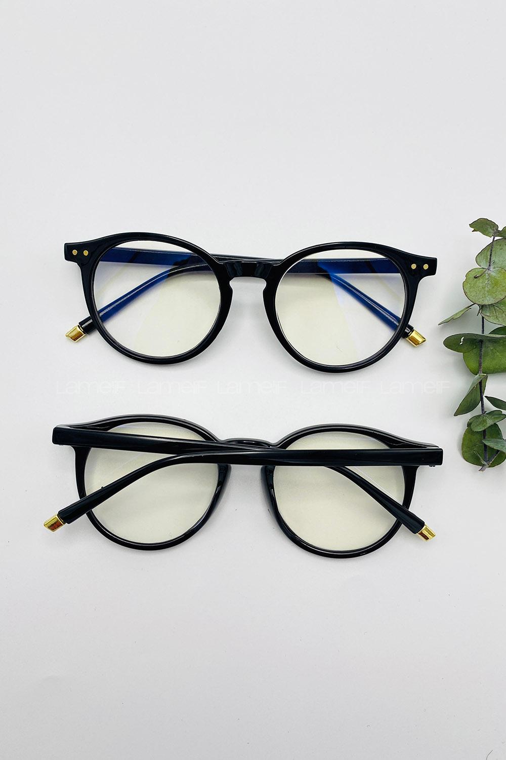 Lamelif Varus Siyah Çerçeve Şeffaf İmaj Gözlük
