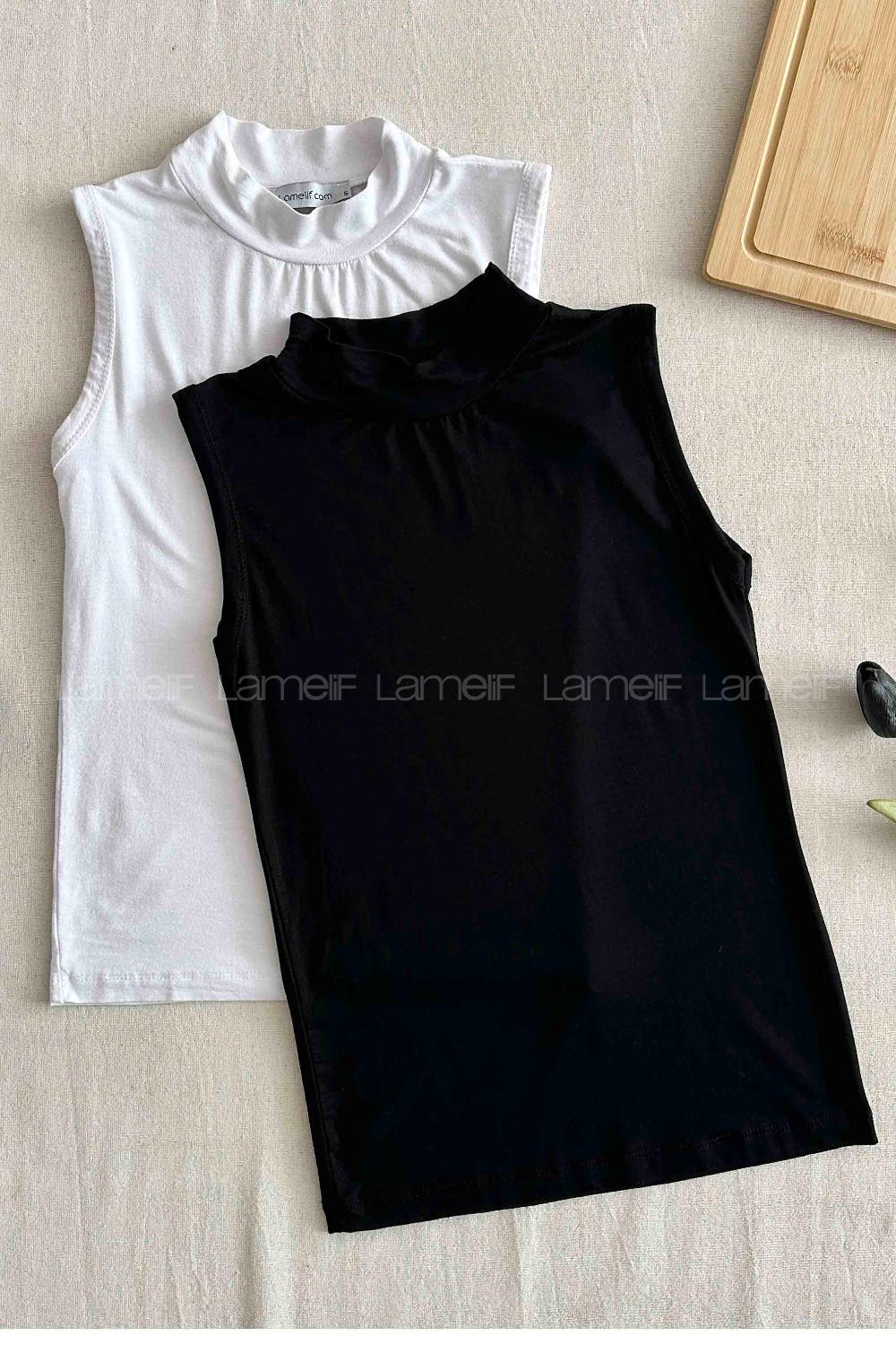 Lamelif Sıfır Kollu İçlik Siyah