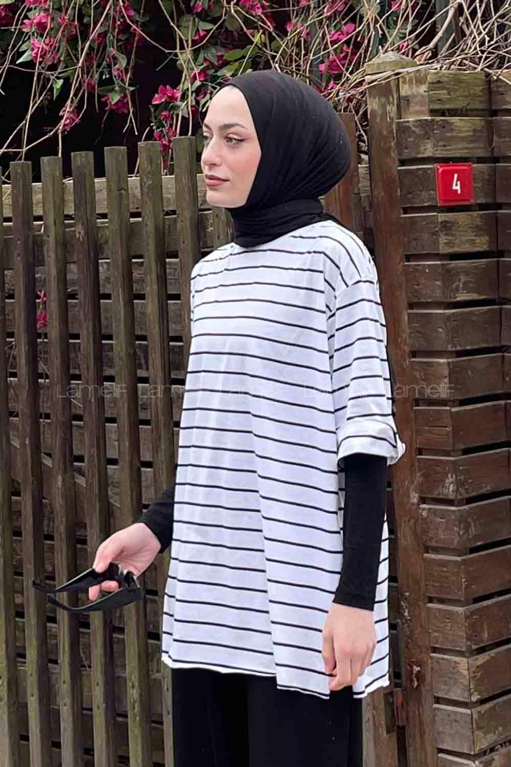 White Crew Neck Half Arm Arm Cotton Printed T-shirt