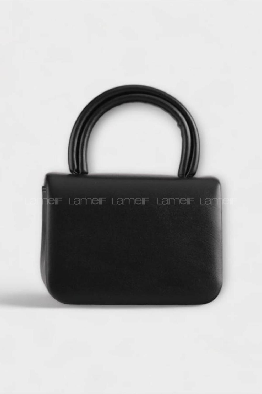 Lamelif Mini Çapraz Askılı Ve El Çantası Helen Siyah 