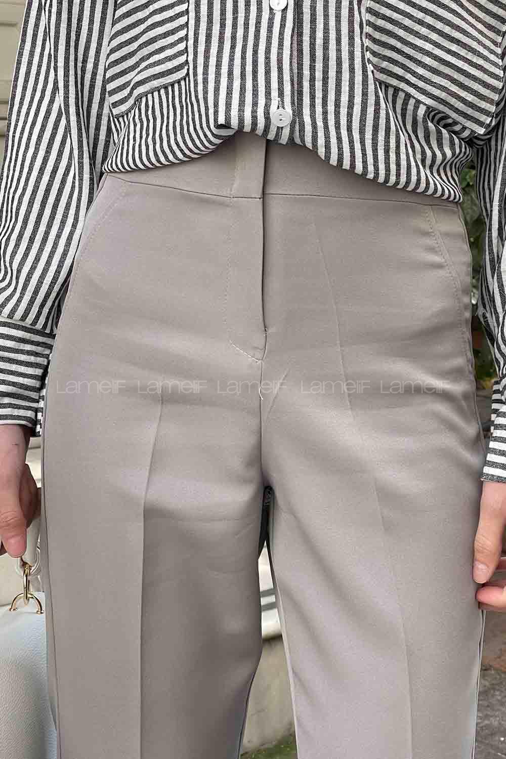 Gray Cotton Fabric High Waist Comfortable Pants