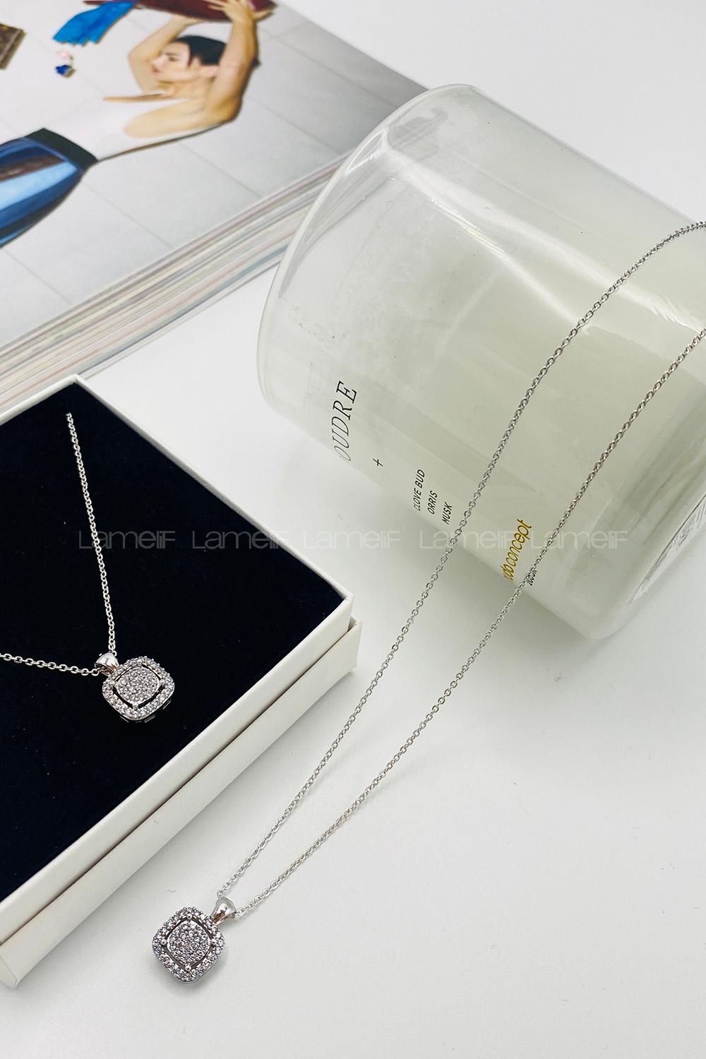 Silver Gold Straight Necklace