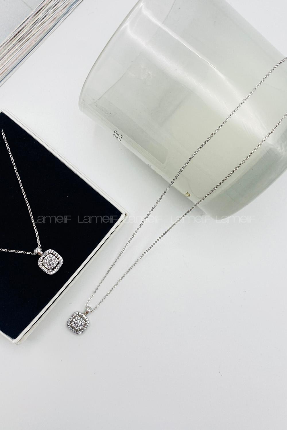 Silver Gold Straight Necklace