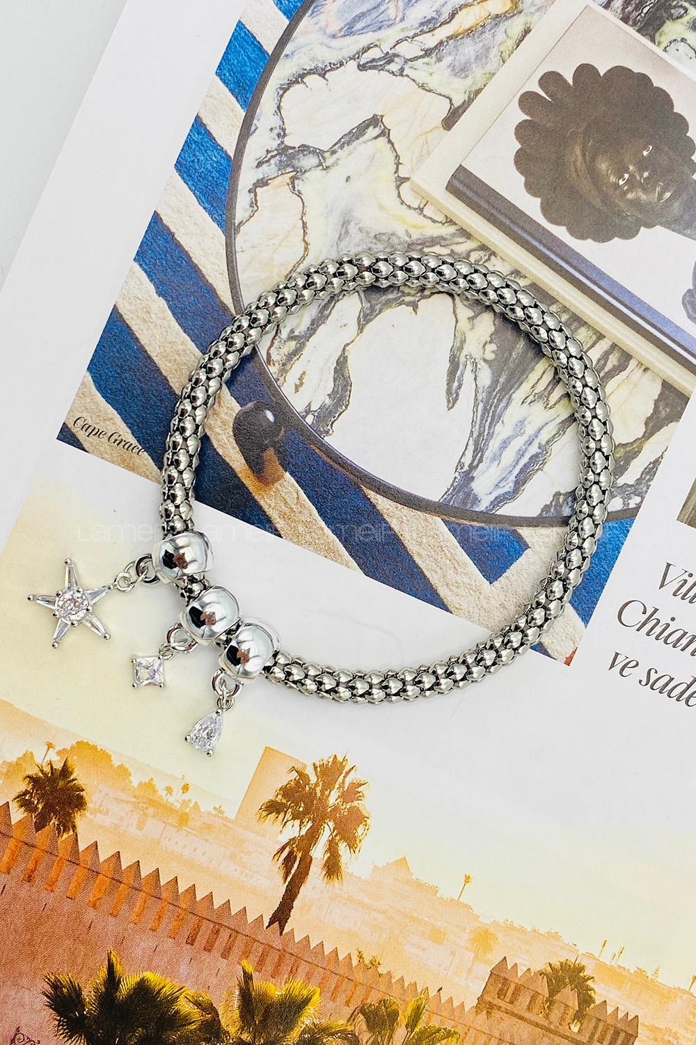 Silver Belted Gold Straight Wristband