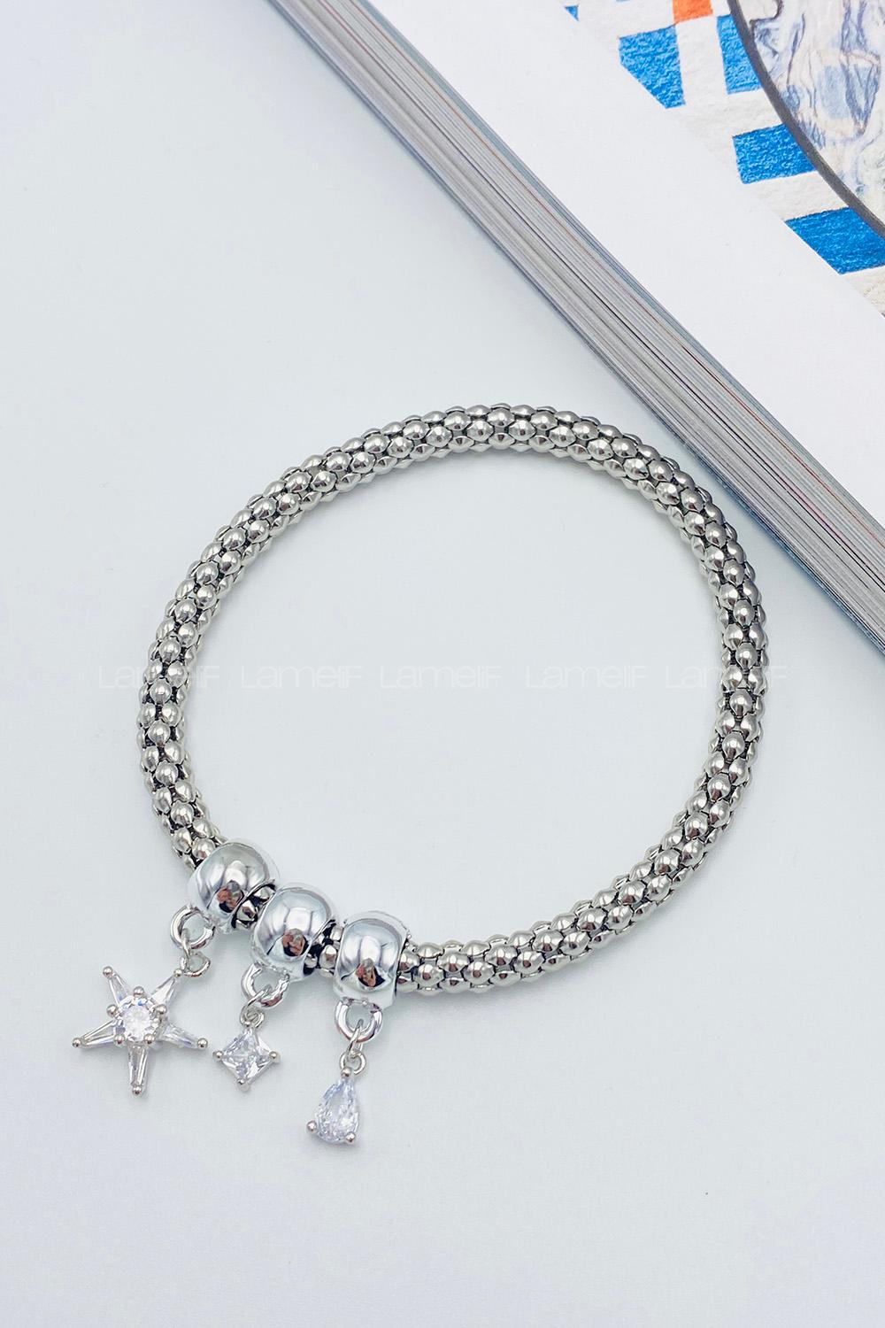 Silver Belted Gold Straight Wristband