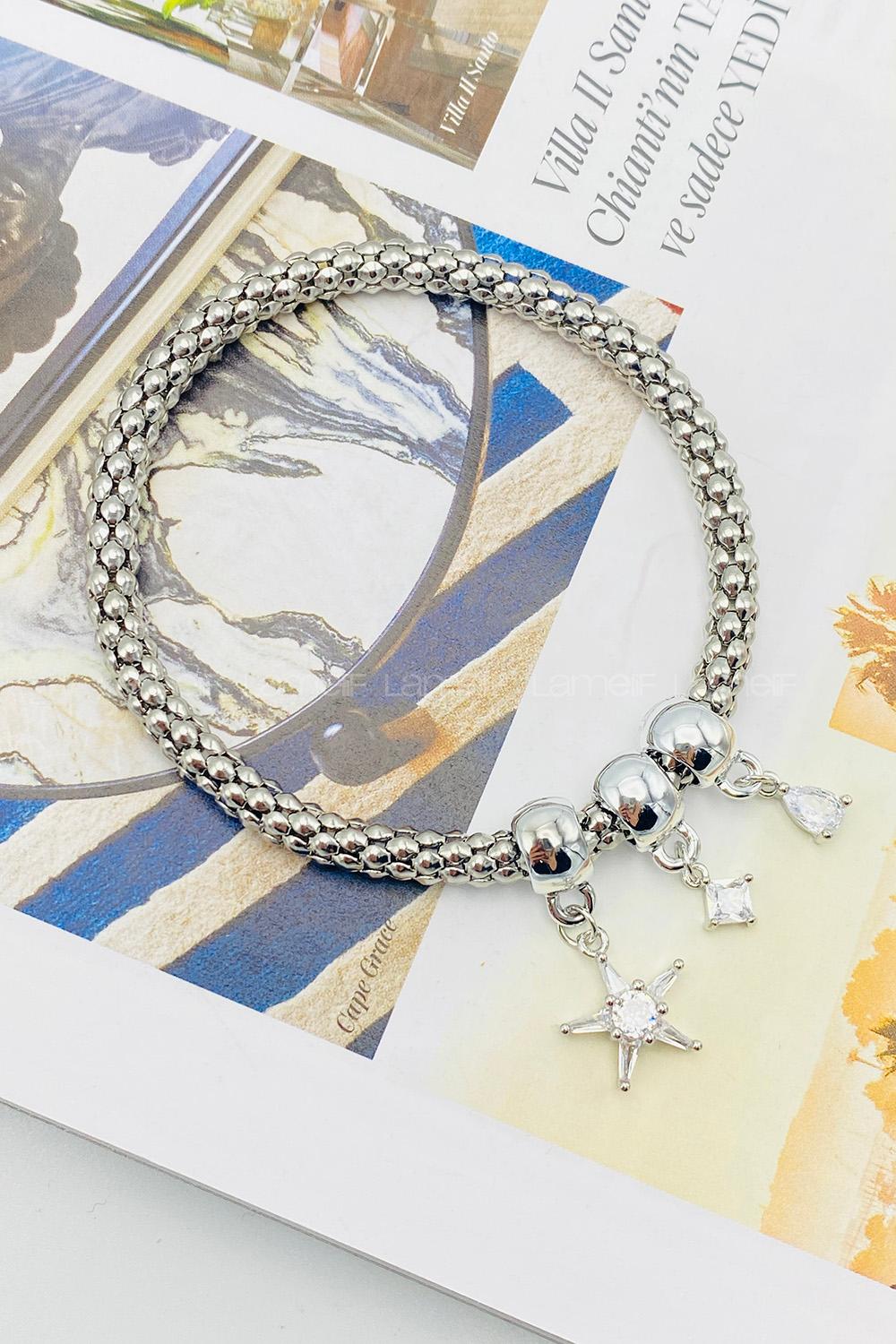 Silver Belted Gold Straight Wristband