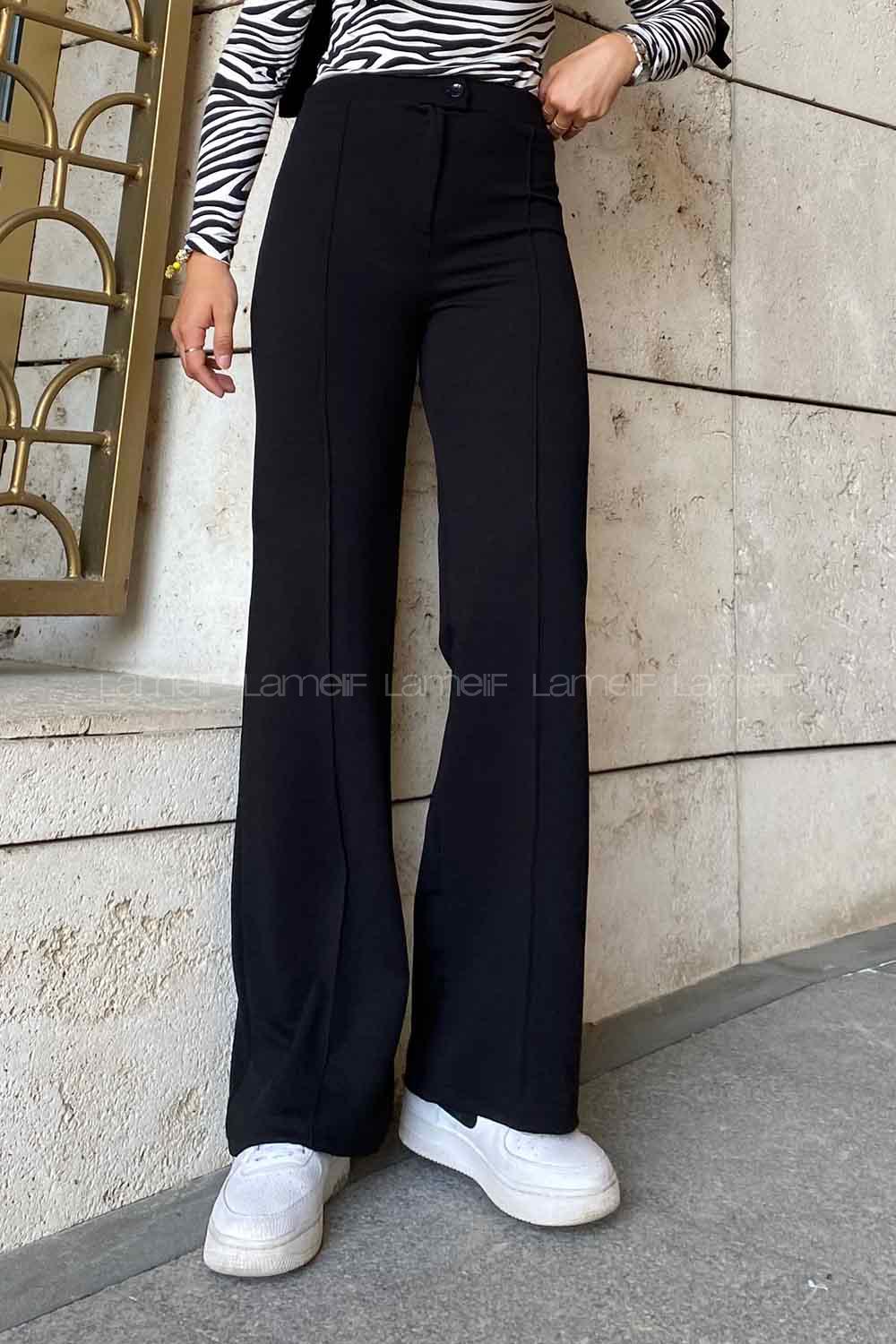 Lamelif Çımalı Palozzo Pantolon Siyah