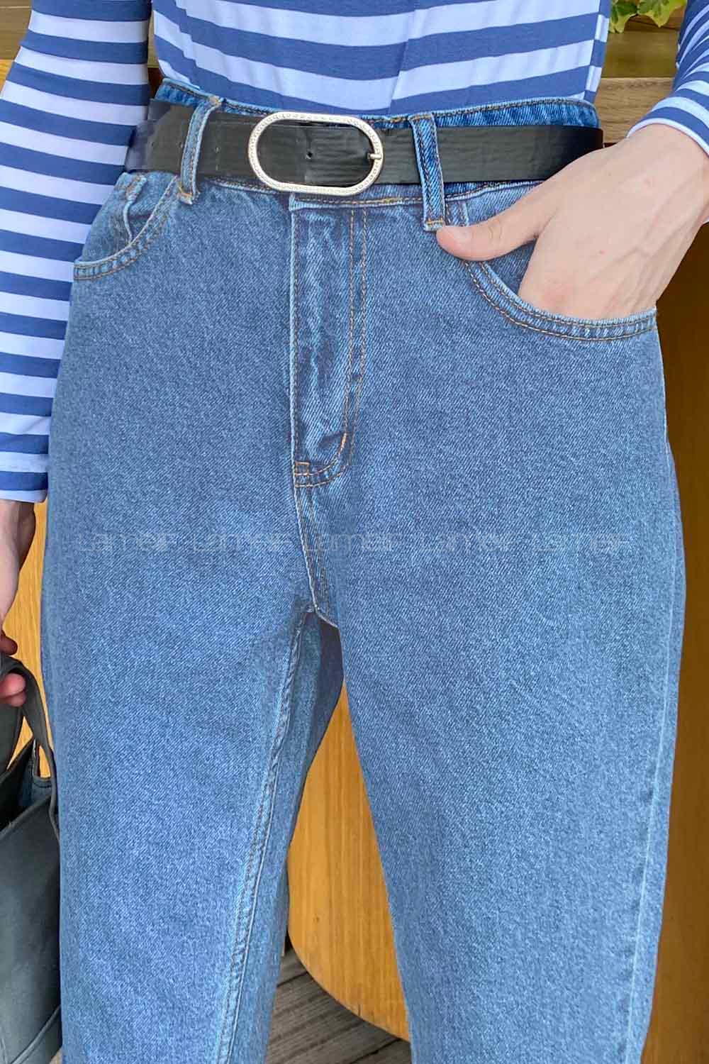 Lamelif Mom Jean Pantolon Kot Mavi