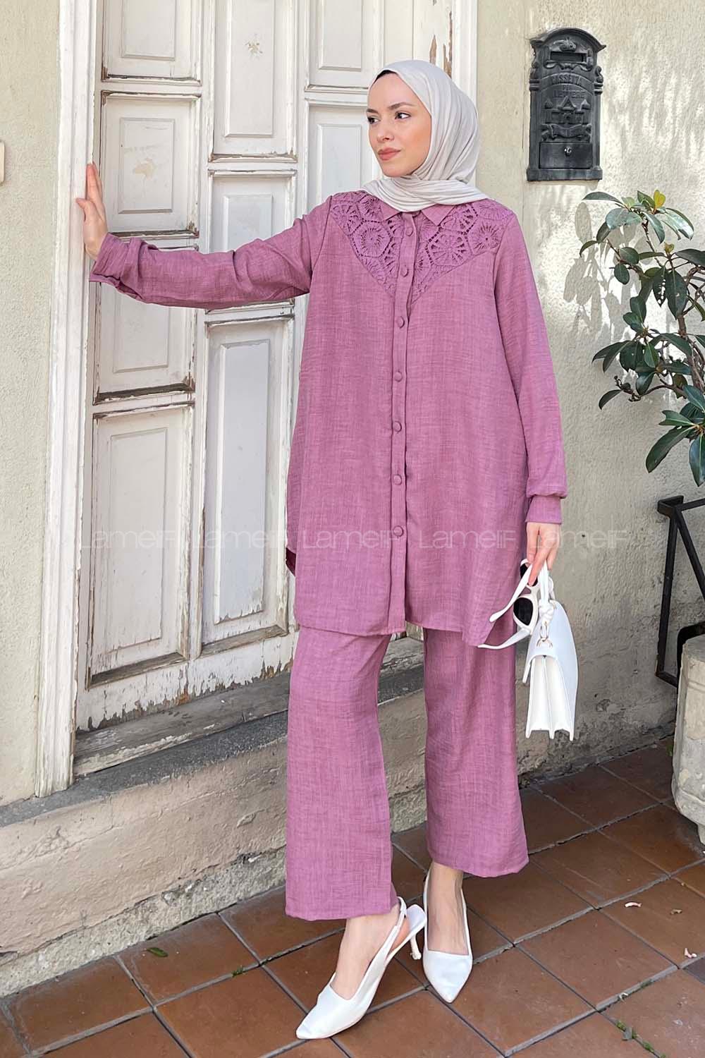 Rose Shirt Collar Long Arm Linen Regular Trousers Linen Suit