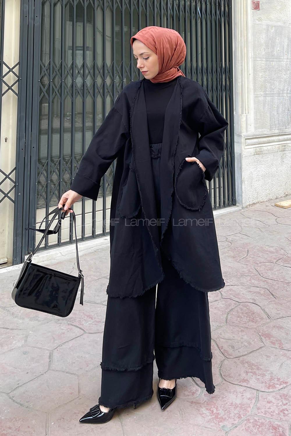 Black V Neck Long Arm Without Accessories Linen Regular Trousers Linen Suit