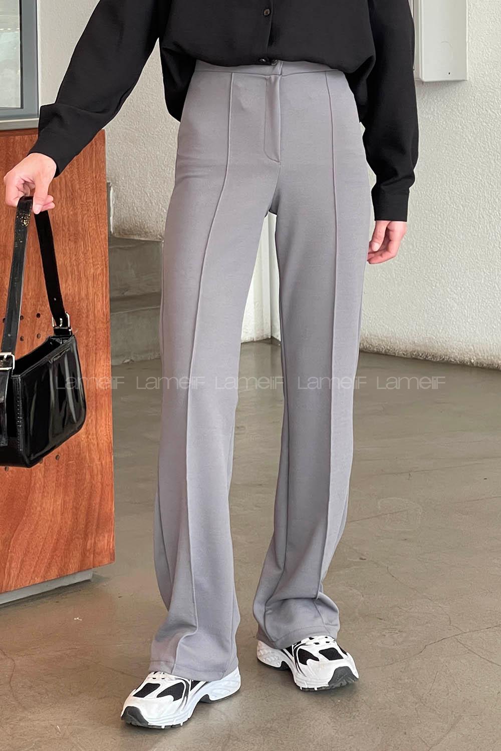 Smoked Cotton High Waist Comfortable Pants