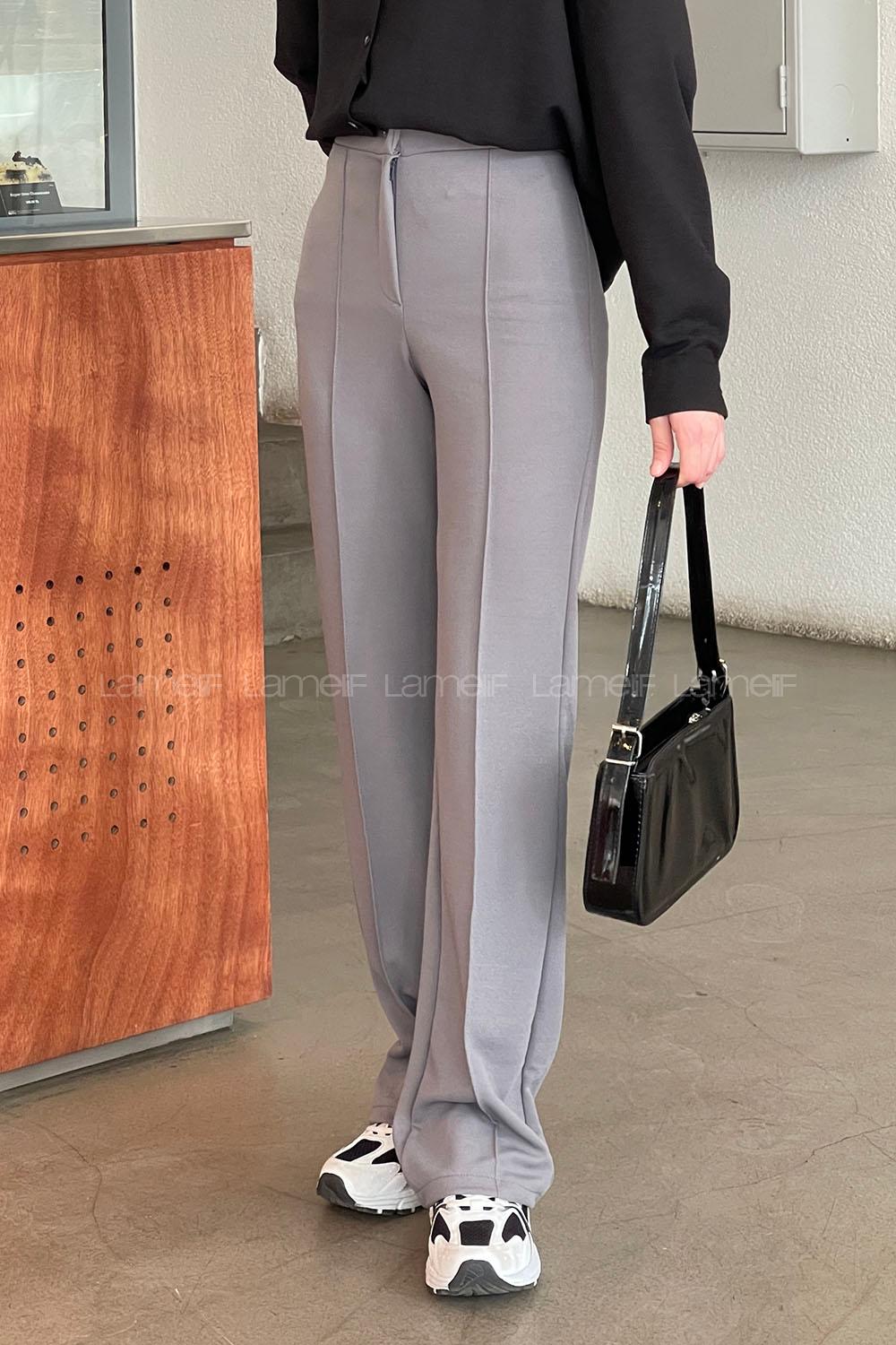 Smoked Cotton High Waist Comfortable Pants