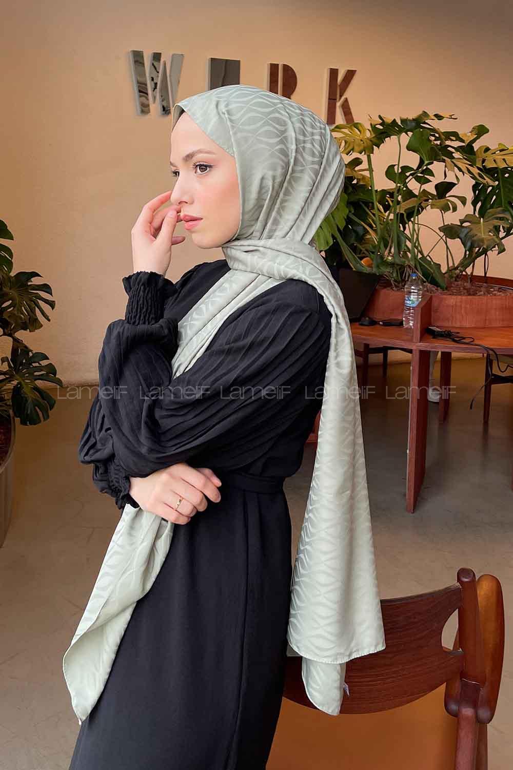 Lamelif Kapadokya Desen Jakar Serisi Şal Açık Yeşil