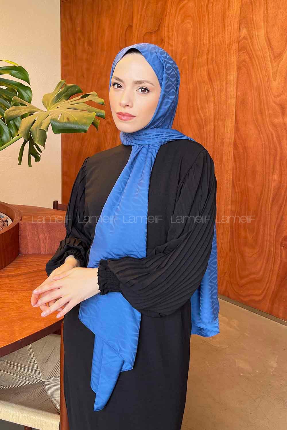 Lamelif Kapadokya Desen Jakar Serisi Şal İndigo