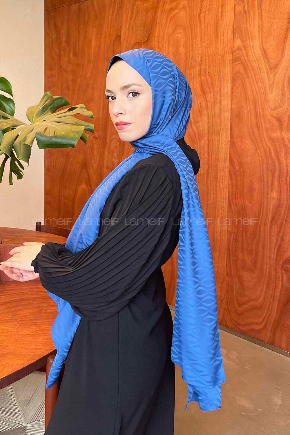 Lamelif Kapadokya Desen Jakar Serisi Şal İndigo