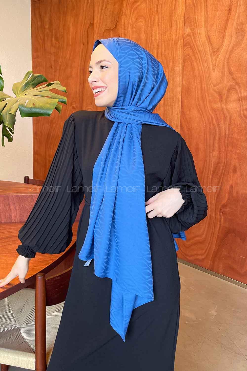 Lamelif Kapadokya Desen Jakar Serisi Şal İndigo