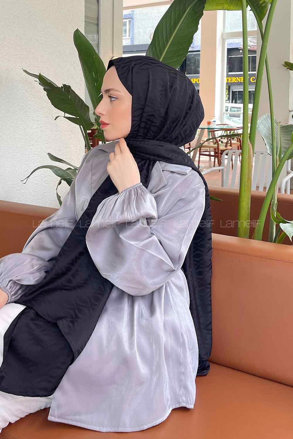 Lamelif Kapadokya Desen Jakar Serisi Şal Siyah