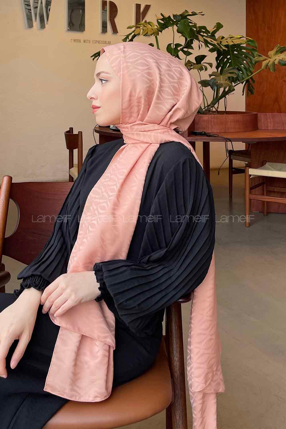 Lamelif Kapadokya Desen Jakar Serisi Şal Yavruağzı