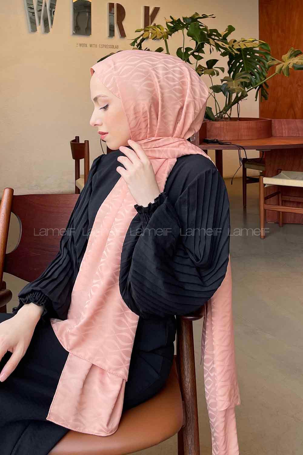 Lamelif Kapadokya Desen Jakar Serisi Şal Yavruağzı