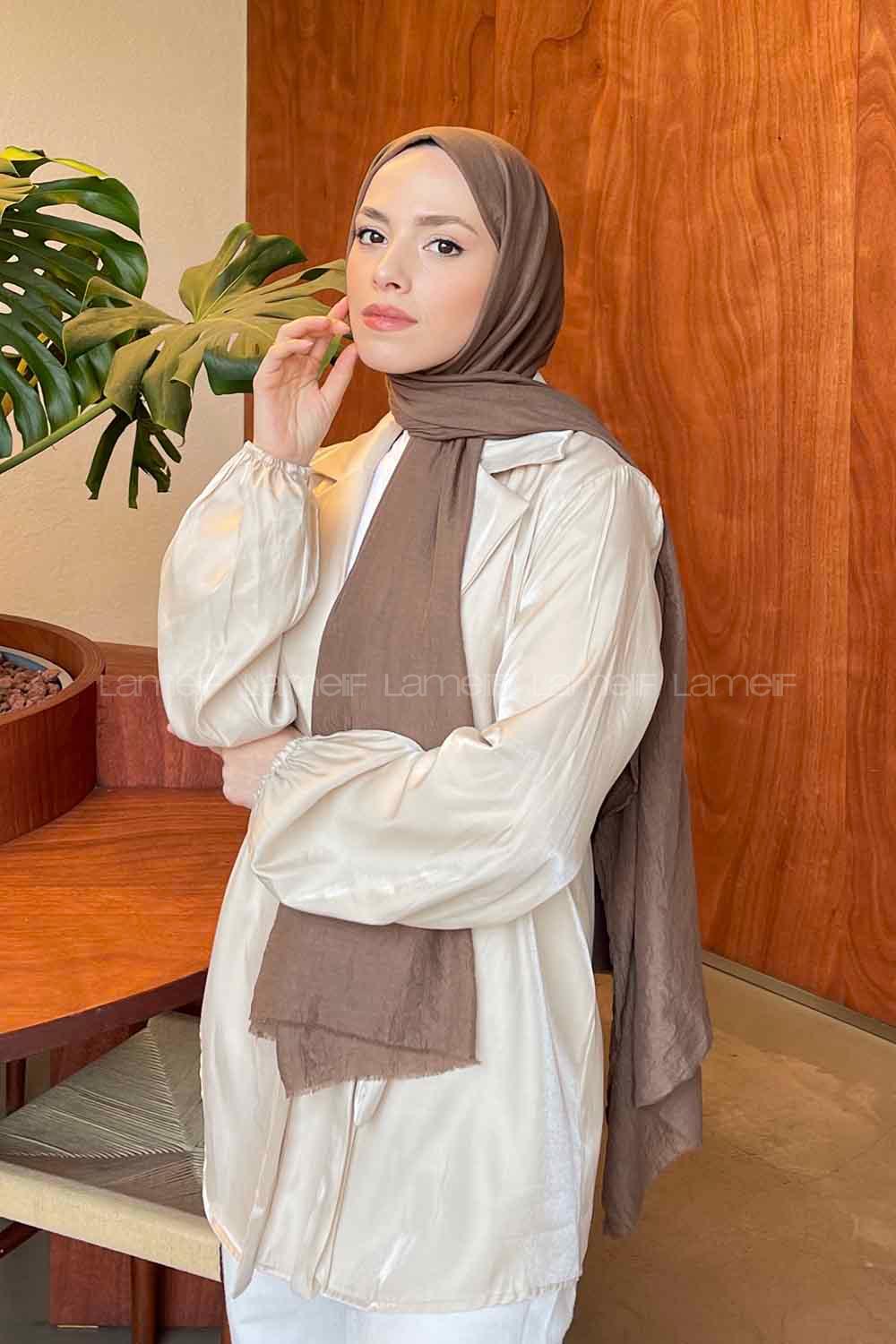 Lamelif Soft Touch Şal Soft Kahve