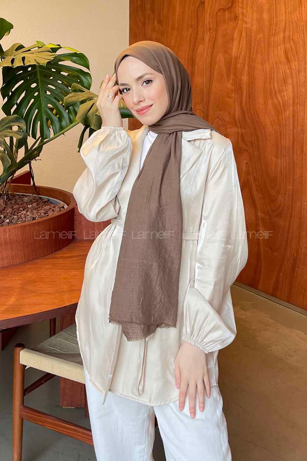 Lamelif Soft Touch Şal Soft Kahve