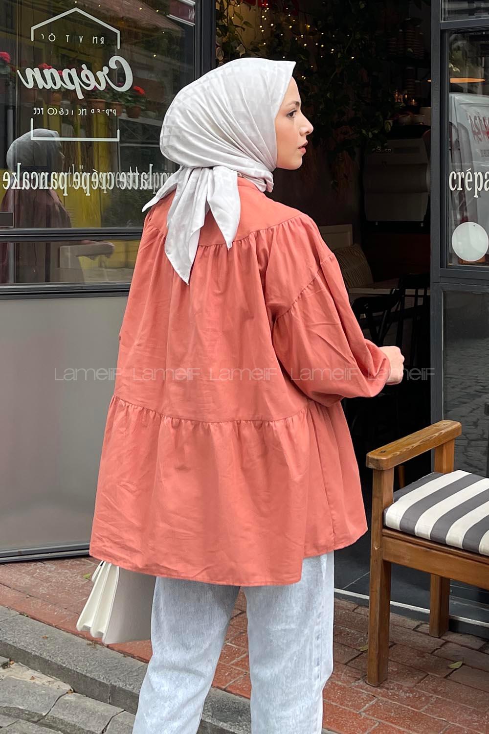 Outdoor Tile Shirt Collar Long Arm Poplin Fabric Unprinted Shirt