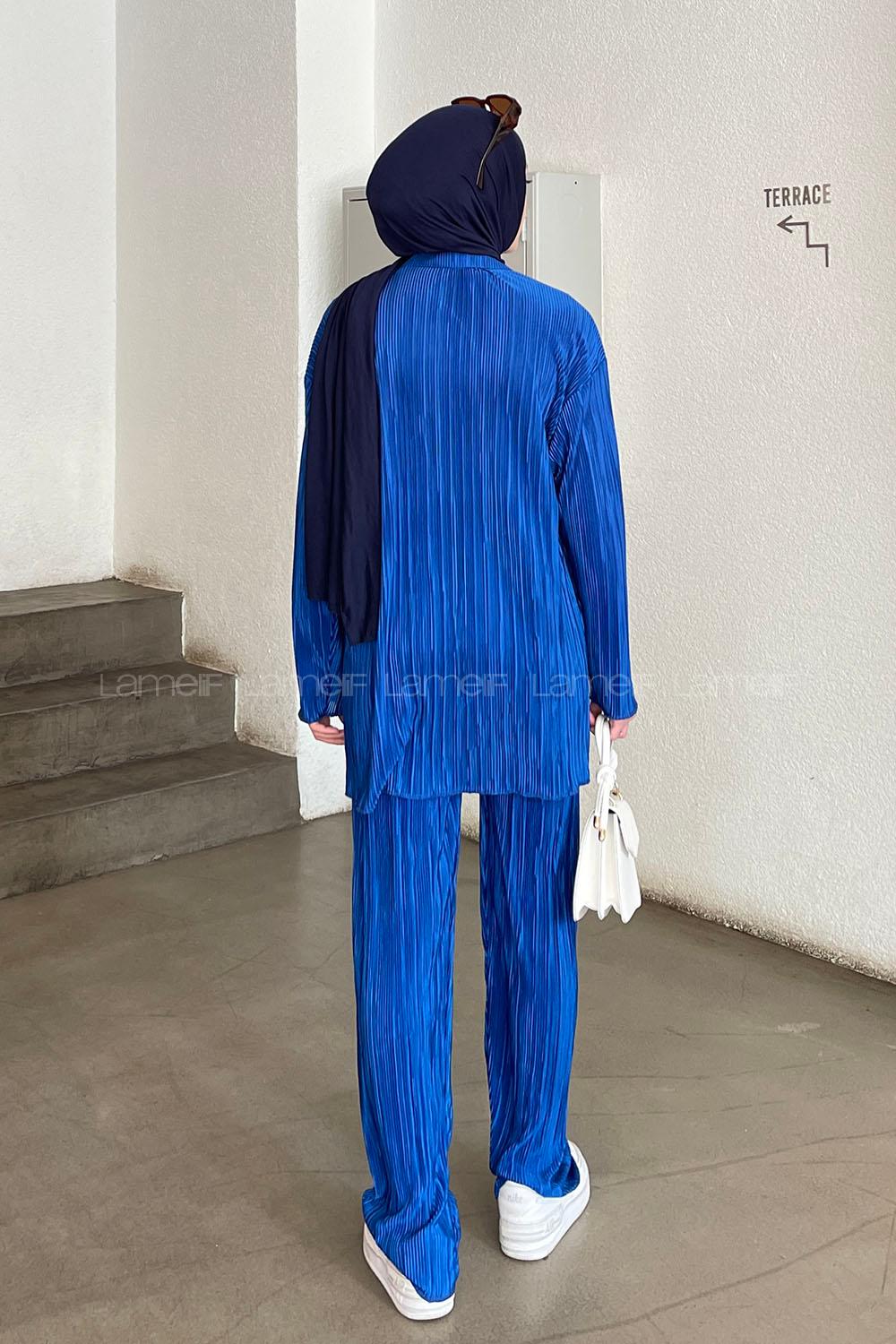 Saxe Shirt Collar Long Arm Viscose Fabric Regular Trousers Comfortable Suit