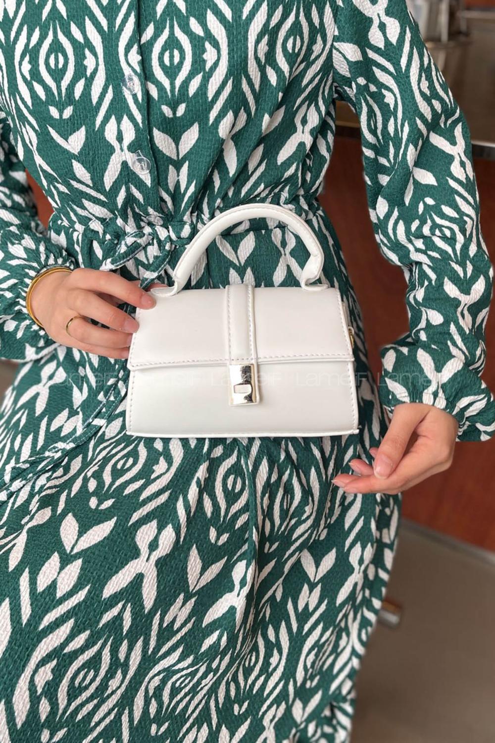 White With Suspenders Skin Hand Bag Bag